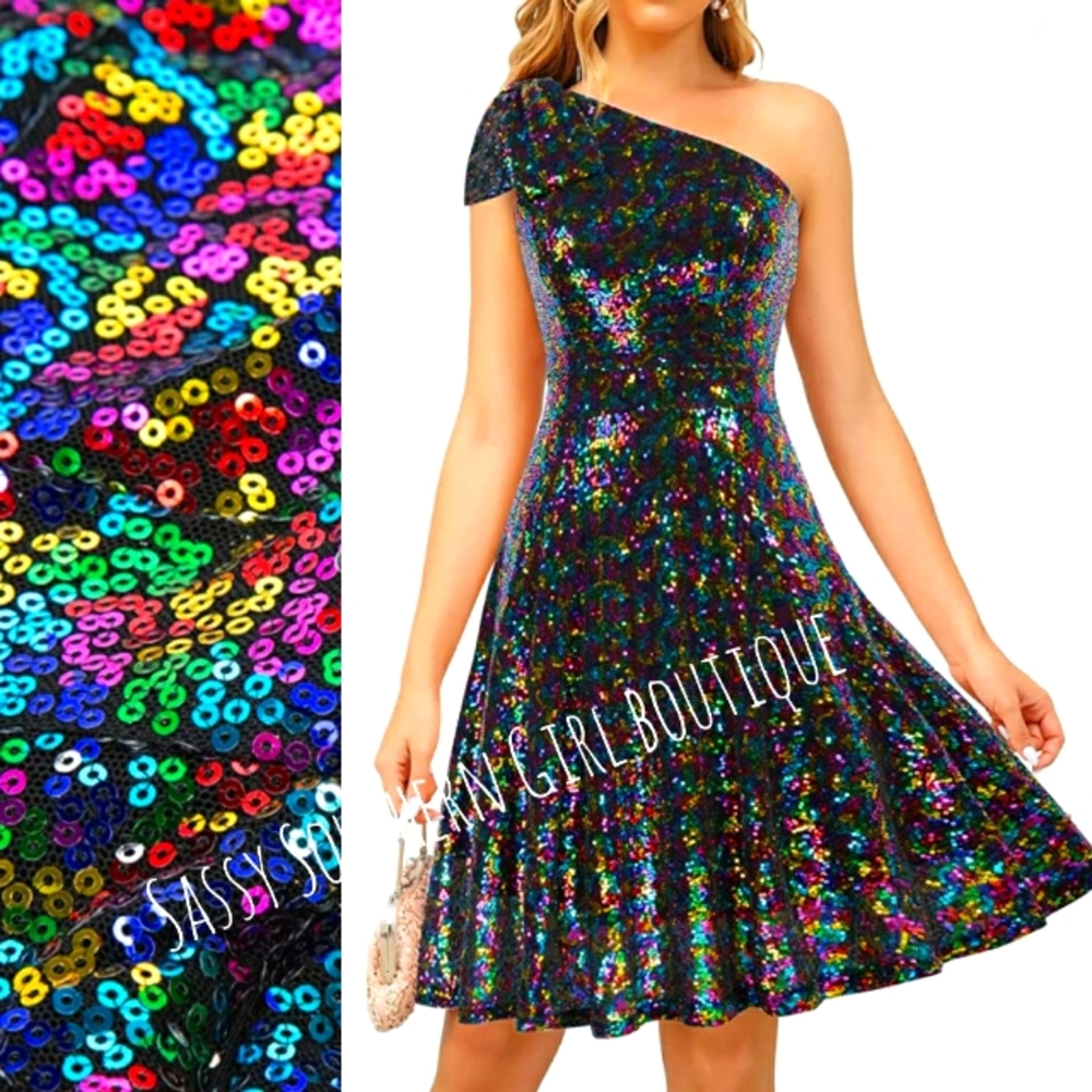 🆕⭐ Rainbow multiple color sequin dress